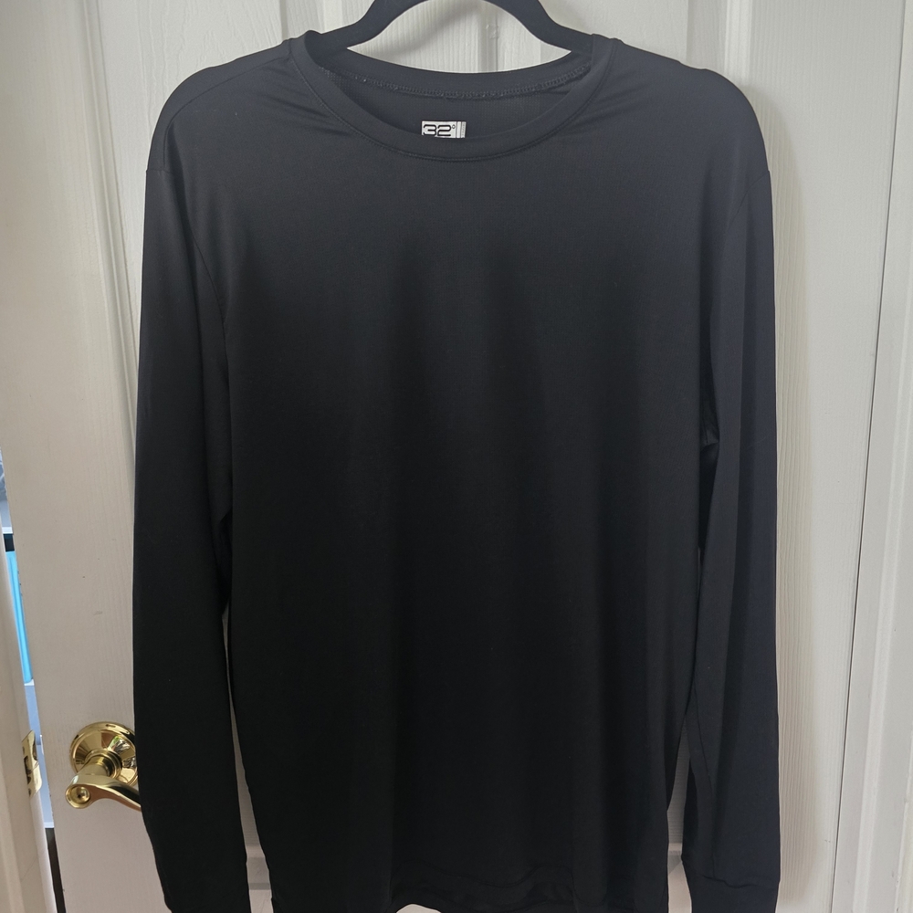 32 Degrees Black Long Sleeve Tee Classic Crew Neck